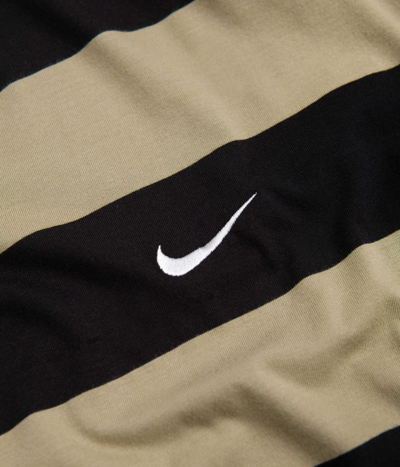 Nike SB Stripe T-Shirt in Neutral Olive and Black / White