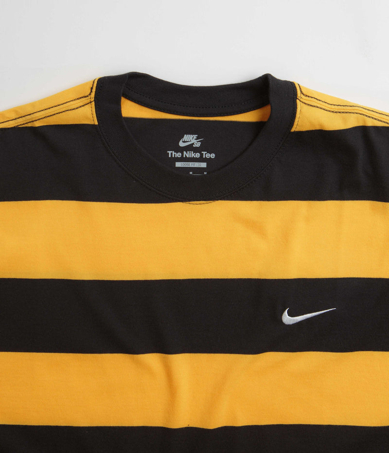Nike SB Stripe T-Shirt in University Gold and Black