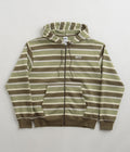 Nike SB Striped Full Zip Hoodie in Coconut Milk and Oil Green / White
