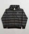 Nike SB Striped Full Zip Hoodie in Cool Grey and Anthracite / White