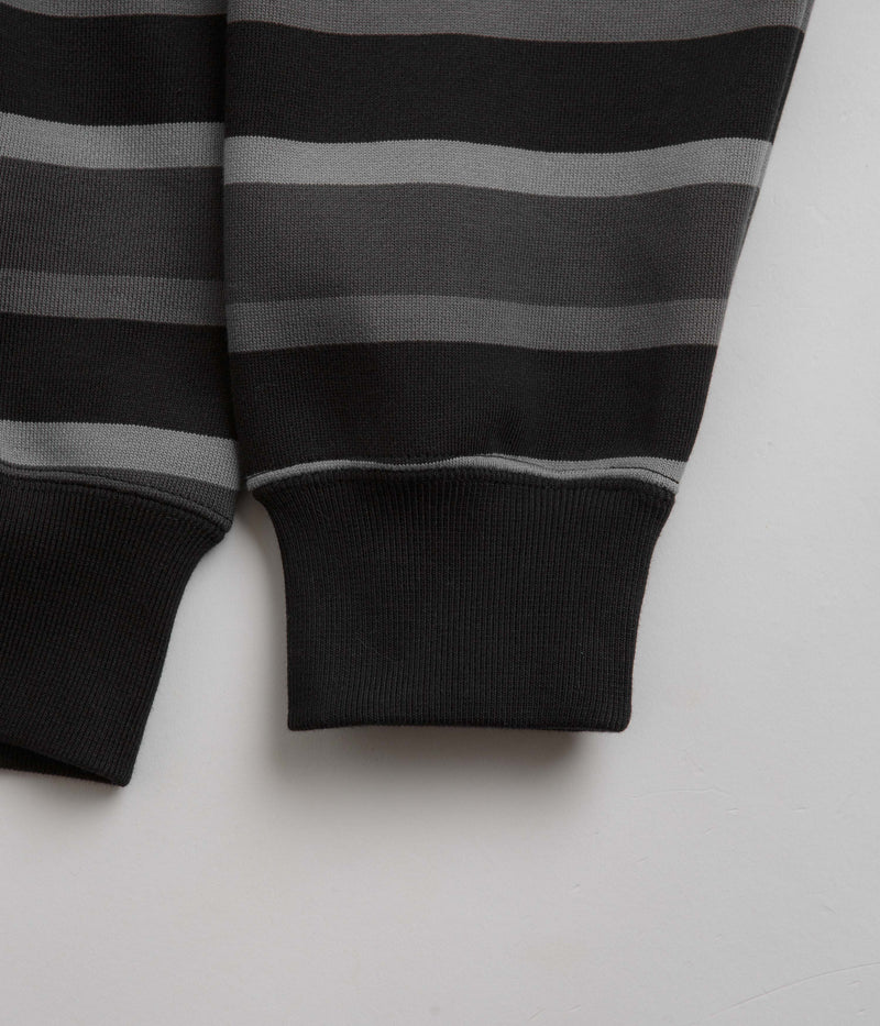 Nike SB Striped Full Zip Hoodie in Cool Grey and Anthracite / White