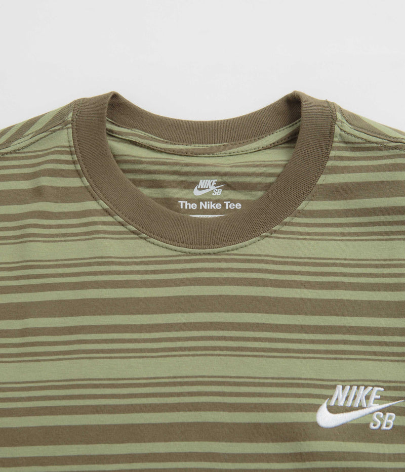 Nike SB Striped T-Shirt in Oil Green