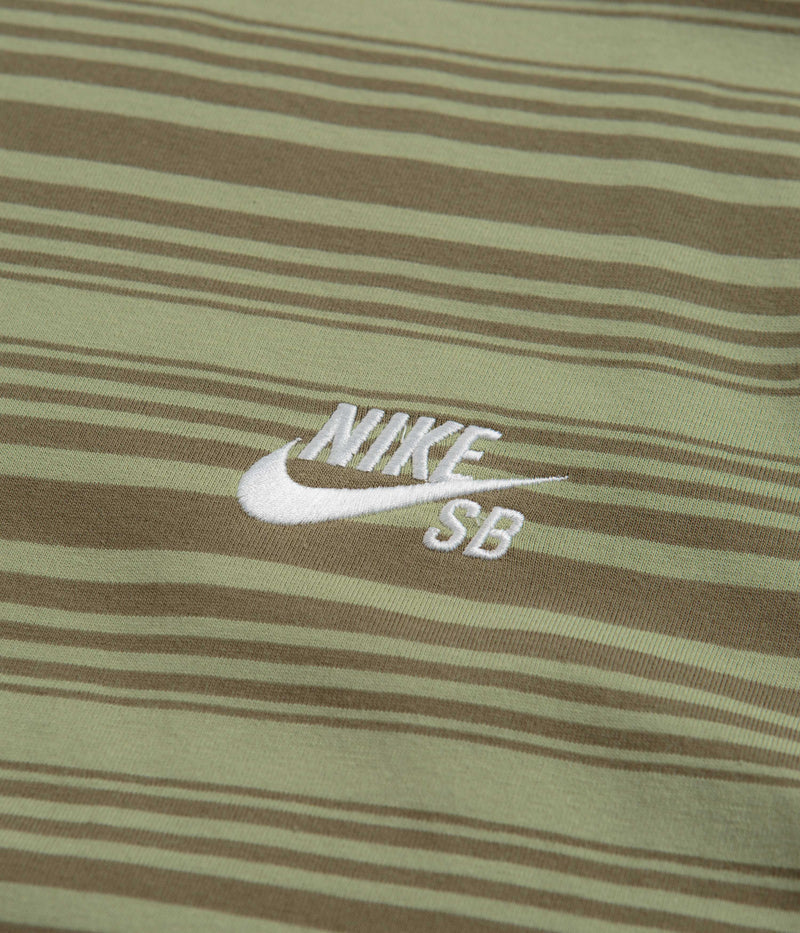 Nike SB Striped T-Shirt in Oil Green
