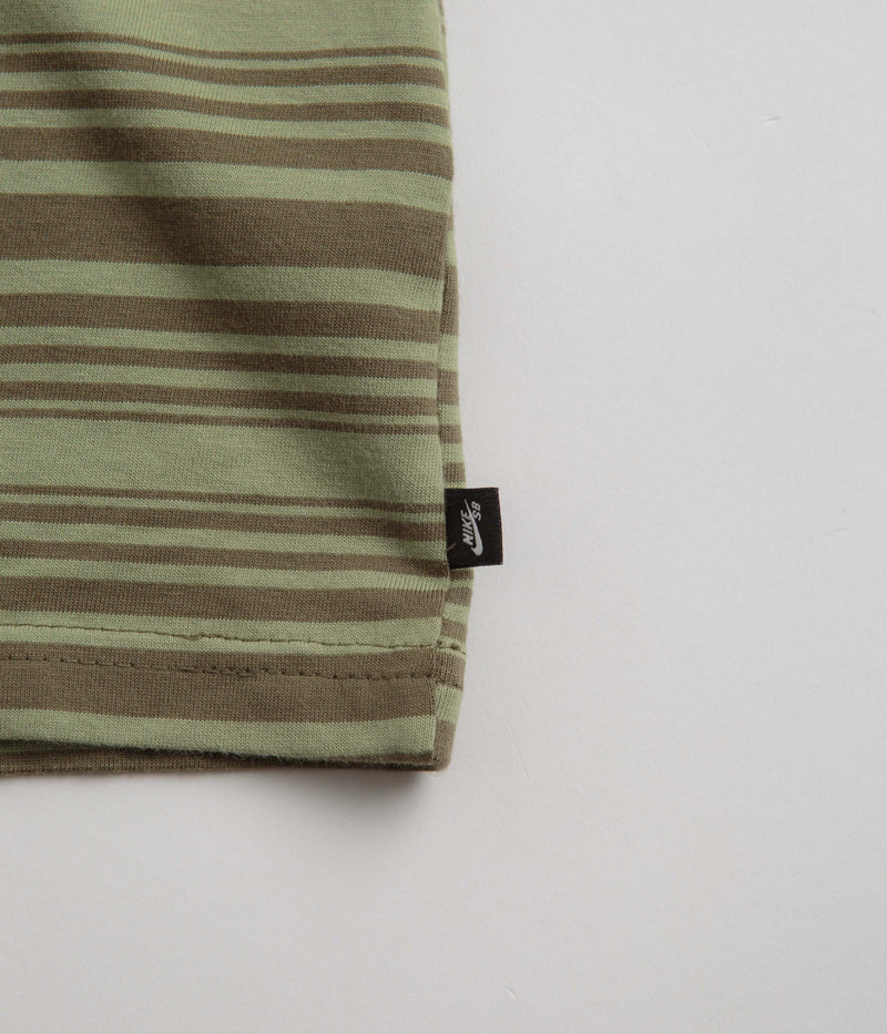 Nike SB Striped T-Shirt in Oil Green