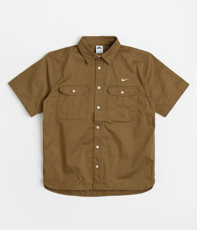 Nike SB Tanglin Short Sleeve Shirt in Ale Brown and Coconut Milk
