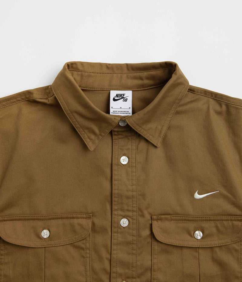 Nike SB Tanglin Short Sleeve Shirt in Ale Brown and Coconut Milk