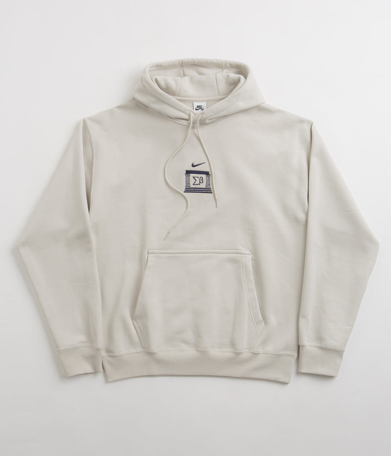 Nike SB Veikos Hoodie in Light Bone and Midnight Navy