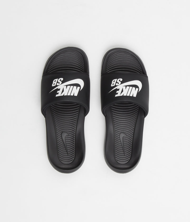 Nike SB Victori One Slides in Black and White and Black