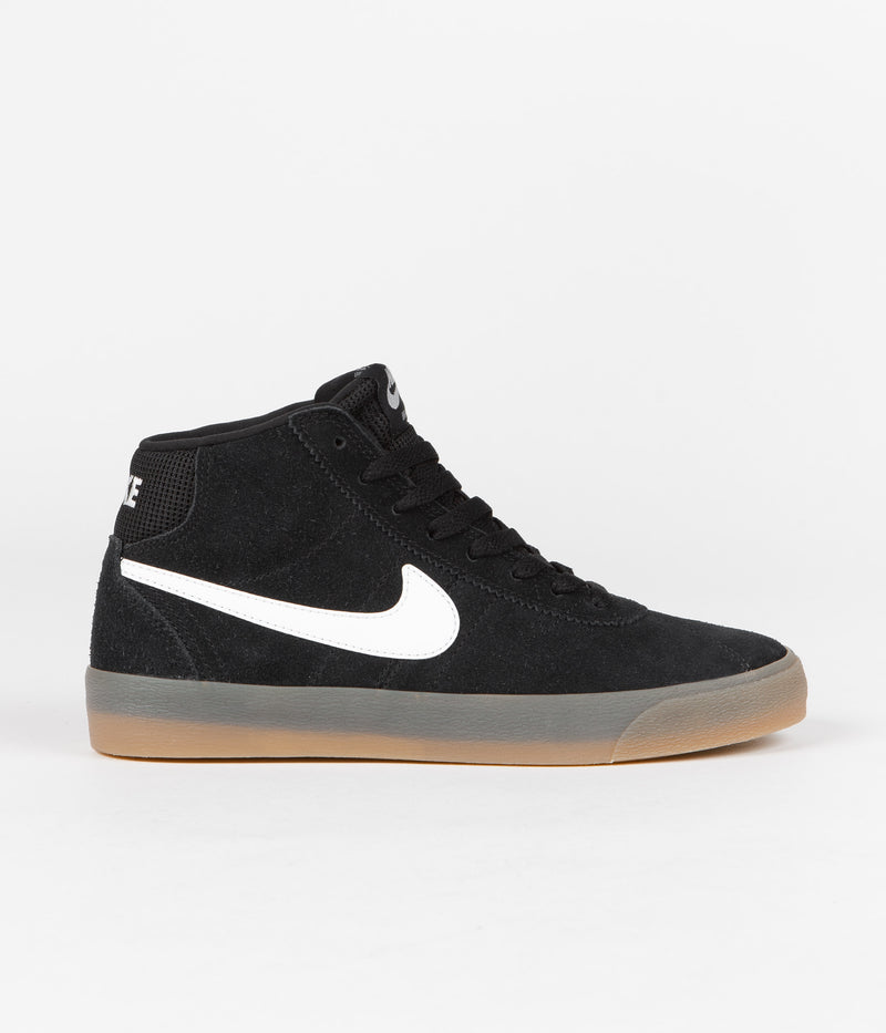Nike SB Womens Bruin High Shoes in Black and White and Gum Light Brown