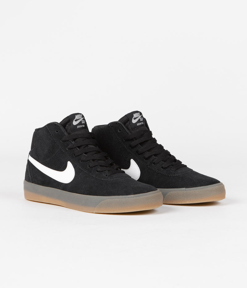 Nike SB Womens Bruin High Shoes in Black and White and Gum Light Brown