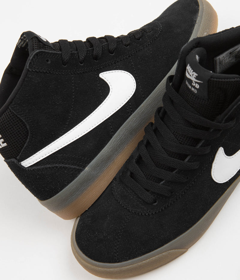 Nike SB Womens Bruin High Shoes in Black and White and Gum Light Brown
