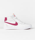 Nike SB Womens Bruin High Shoes in White and Sweet Beet and White - Sweet Beet