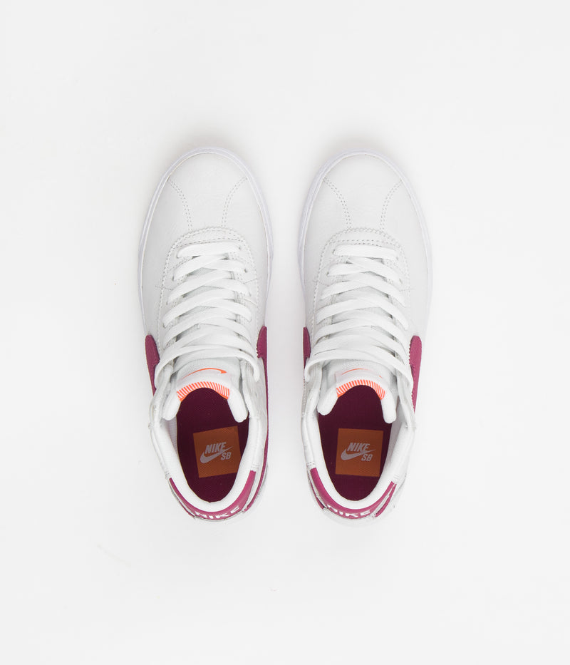 Nike SB Womens Bruin High Shoes in White and Sweet Beet and White - Sweet Beet