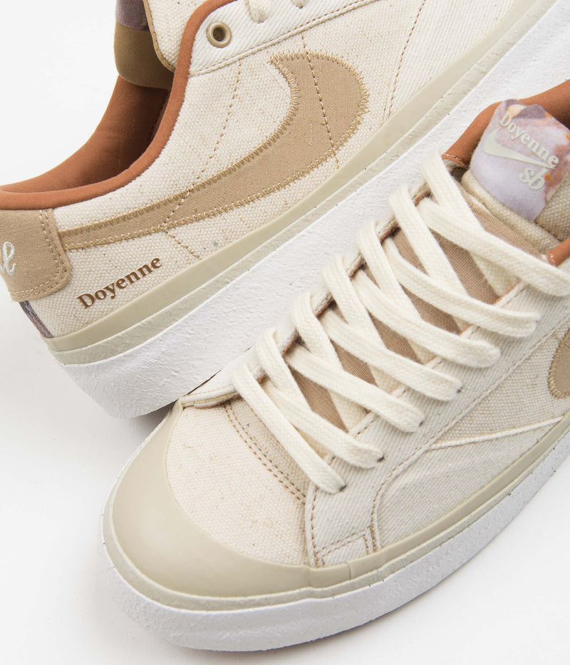 Nike SB x Doyenne Blazer Low Shoes in Coconut Milk and Rattan and Limestone - Rattan