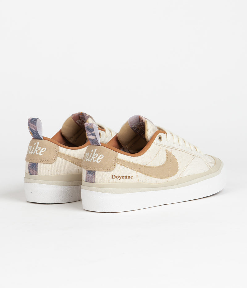 Nike SB x Doyenne Blazer Low Shoes in Coconut Milk and Rattan and Limestone - Rattan
