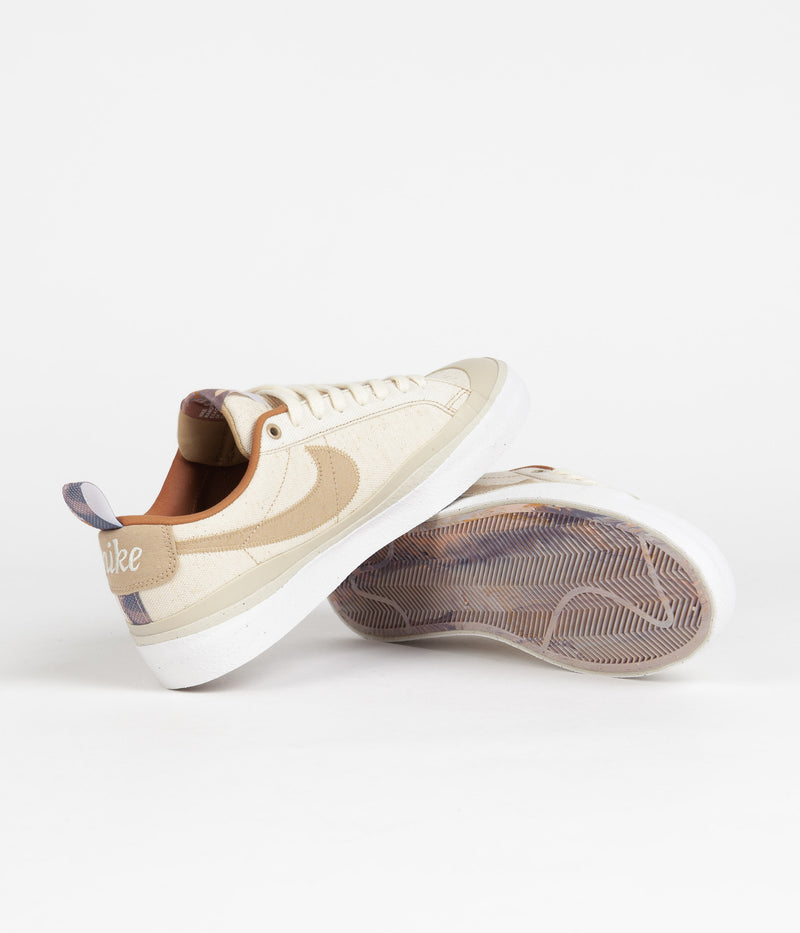 Nike SB x Doyenne Blazer Low Shoes in Coconut Milk and Rattan and Limestone - Rattan