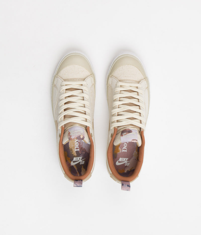 Nike SB x Doyenne Blazer Low Shoes in Coconut Milk and Rattan and Limestone - Rattan