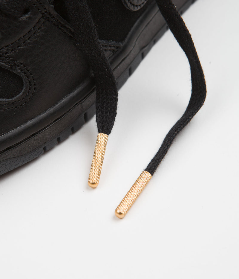 Nike SB x FAUST Dunk High Pro Shoes in Black and Black and Metallic Gold