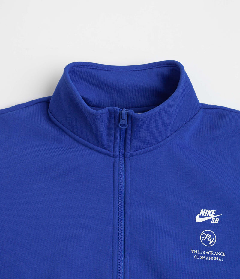 Nike SB x Fly Streetwear 1/2 Zip Fleece in Game Royal and White