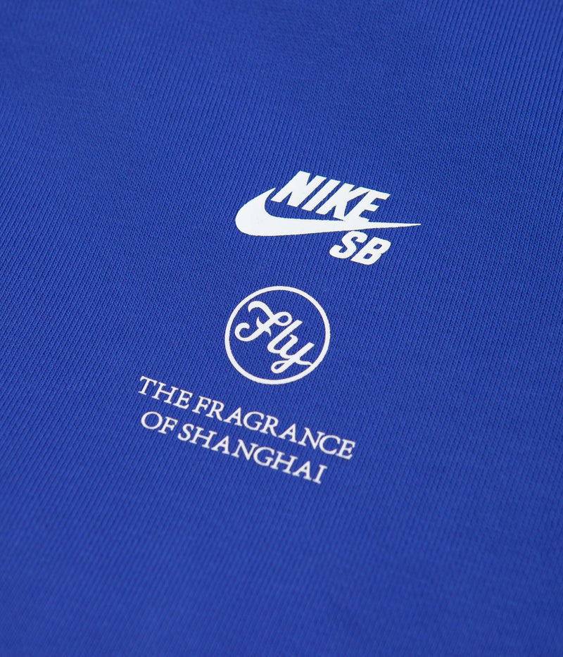 Nike SB x Fly Streetwear 1/2 Zip Fleece in Game Royal and White