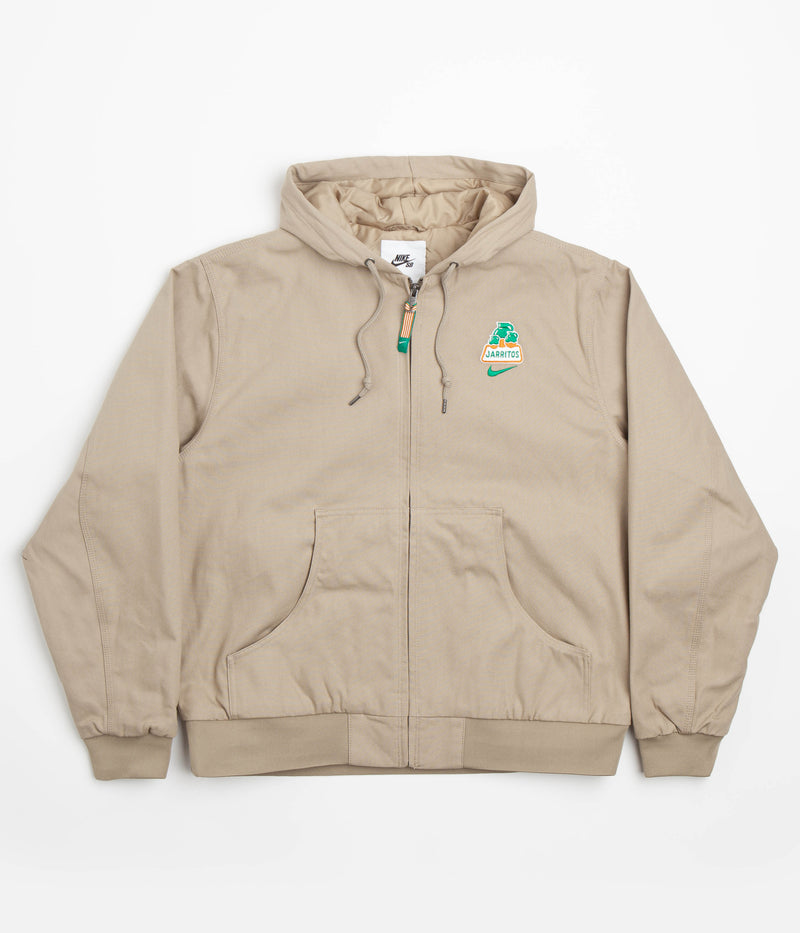 Nike SB x Jarritos Full Zip Hooded Jacket in Khaki and Malachite / Malachite