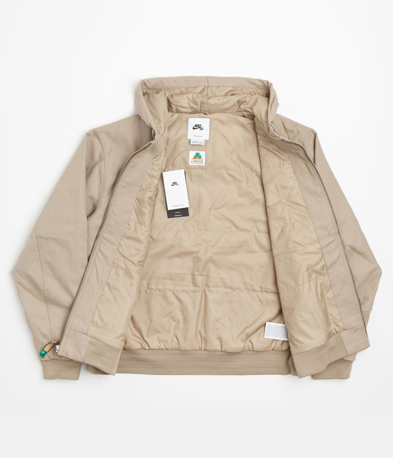 Nike SB x Jarritos Full Zip Hooded Jacket in Khaki and Malachite / Malachite