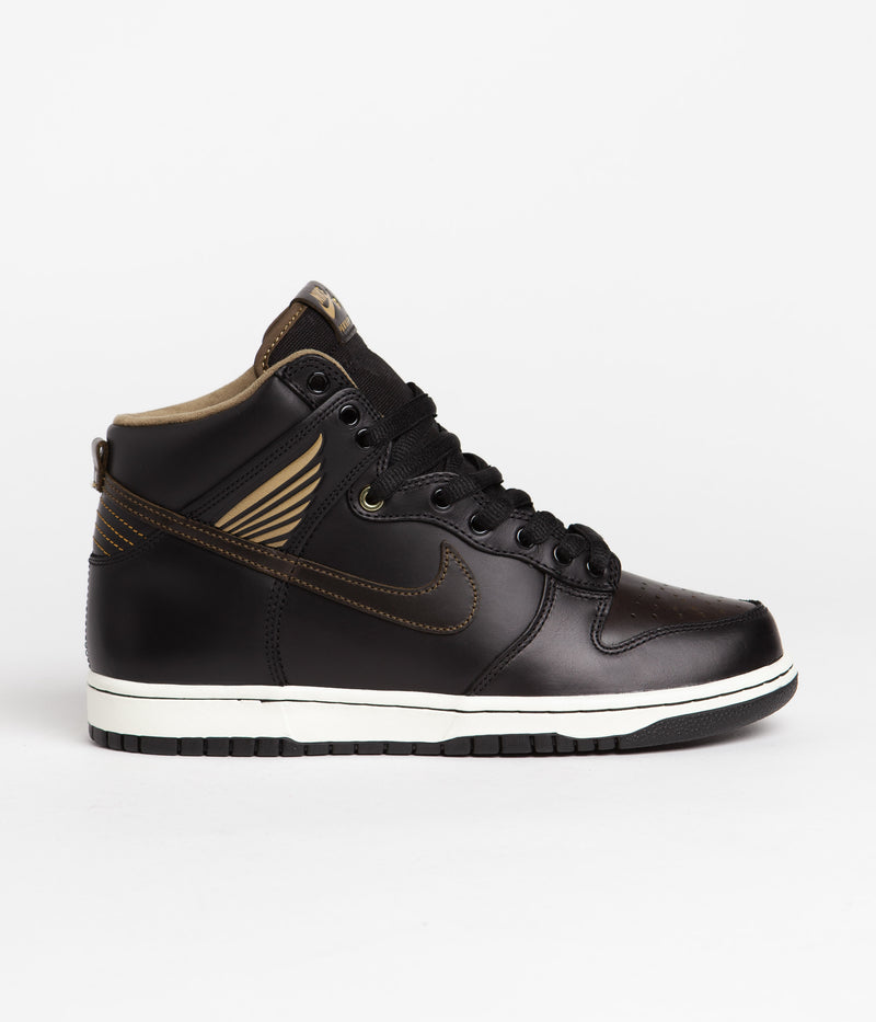 Nike SB x Pawnshop Dunk High OG Shoes in Black and Black and Metallic Gold