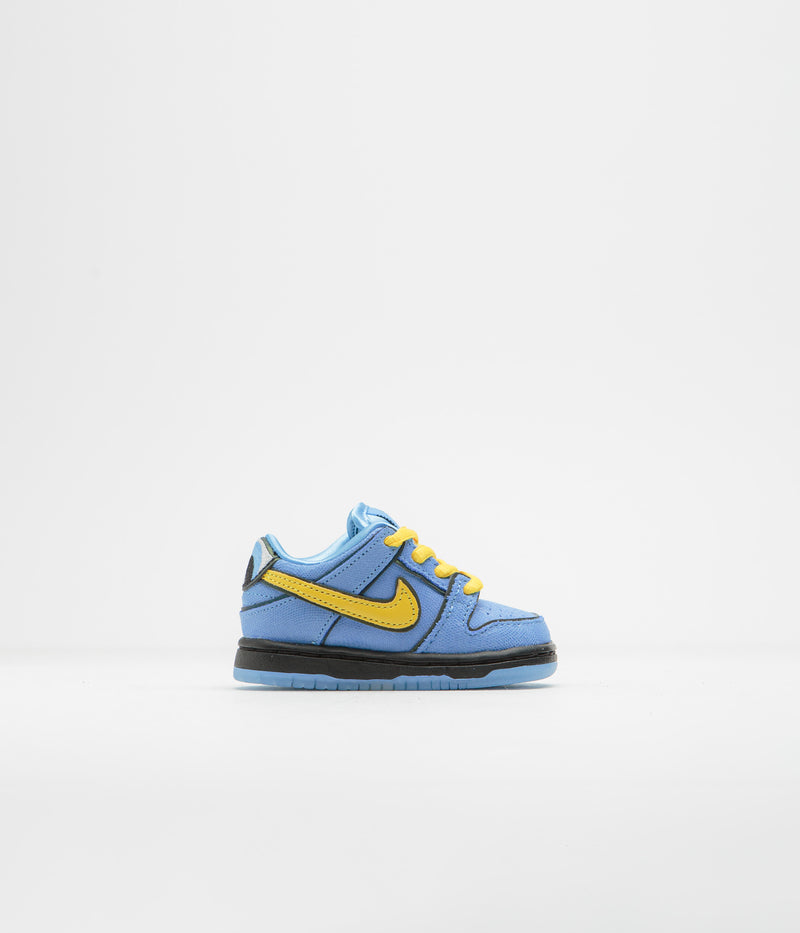 Nike SB x Powerpuff Girls Dunk Low Pro 'Bubbles' (Toddler) Shoes in University Blue and Tour Yellow