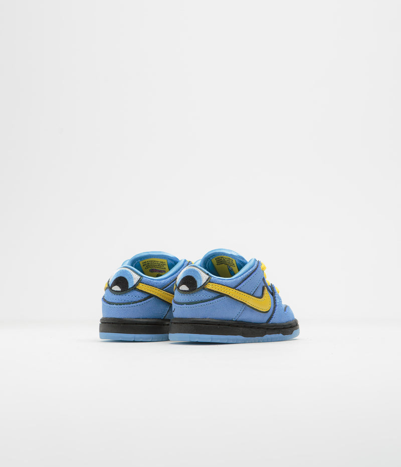 Nike SB x Powerpuff Girls Dunk Low Pro 'Bubbles' (Toddler) Shoes in University Blue and Tour Yellow