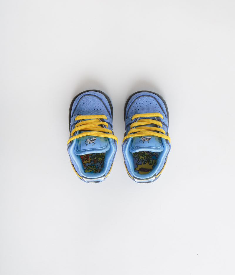 Nike SB x Powerpuff Girls Dunk Low Pro 'Bubbles' (Toddler) Shoes in University Blue and Tour Yellow