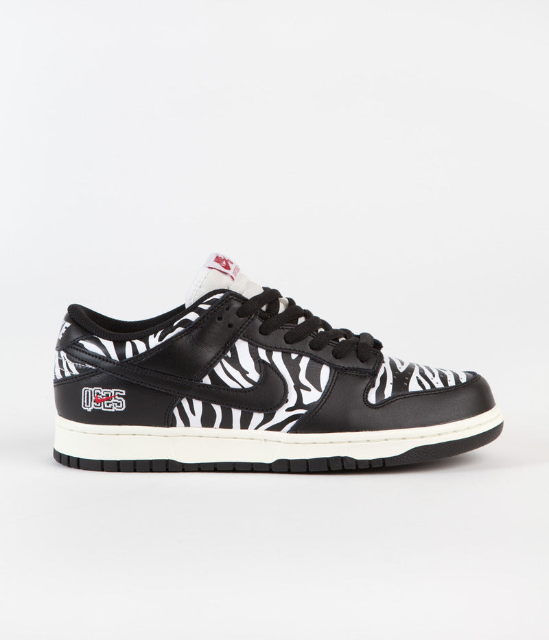 Nike SB x Quartersnacks Dunk Low OG Shoes in Black and White