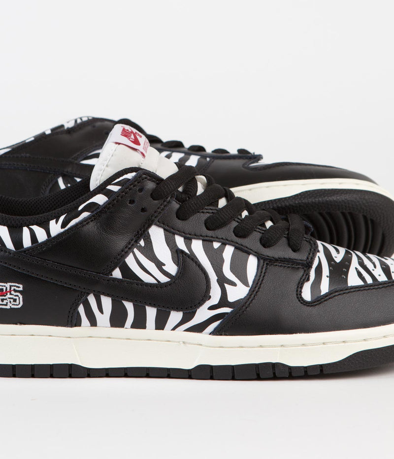 Nike SB x Quartersnacks Dunk Low OG Shoes in Black and White