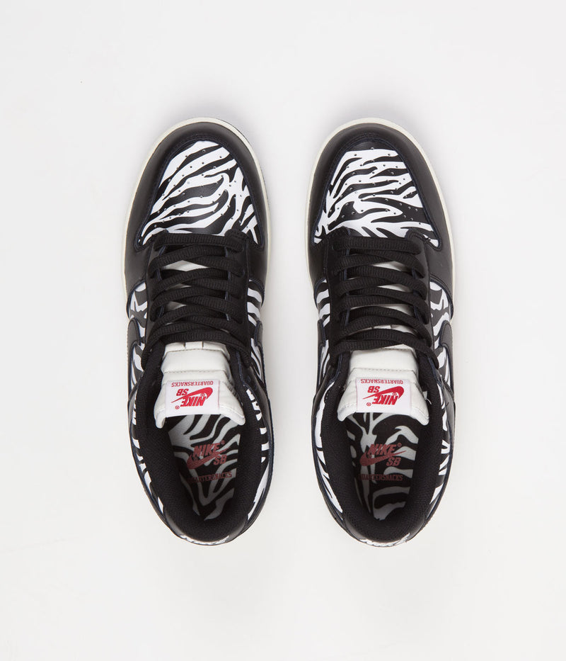Nike SB x Quartersnacks Dunk Low OG Shoes in Black and White