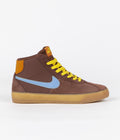 Nike SB x Why So Sad? Womens Bruin High Premium Shoes in Light Chocolate and Light Blue and Monarch