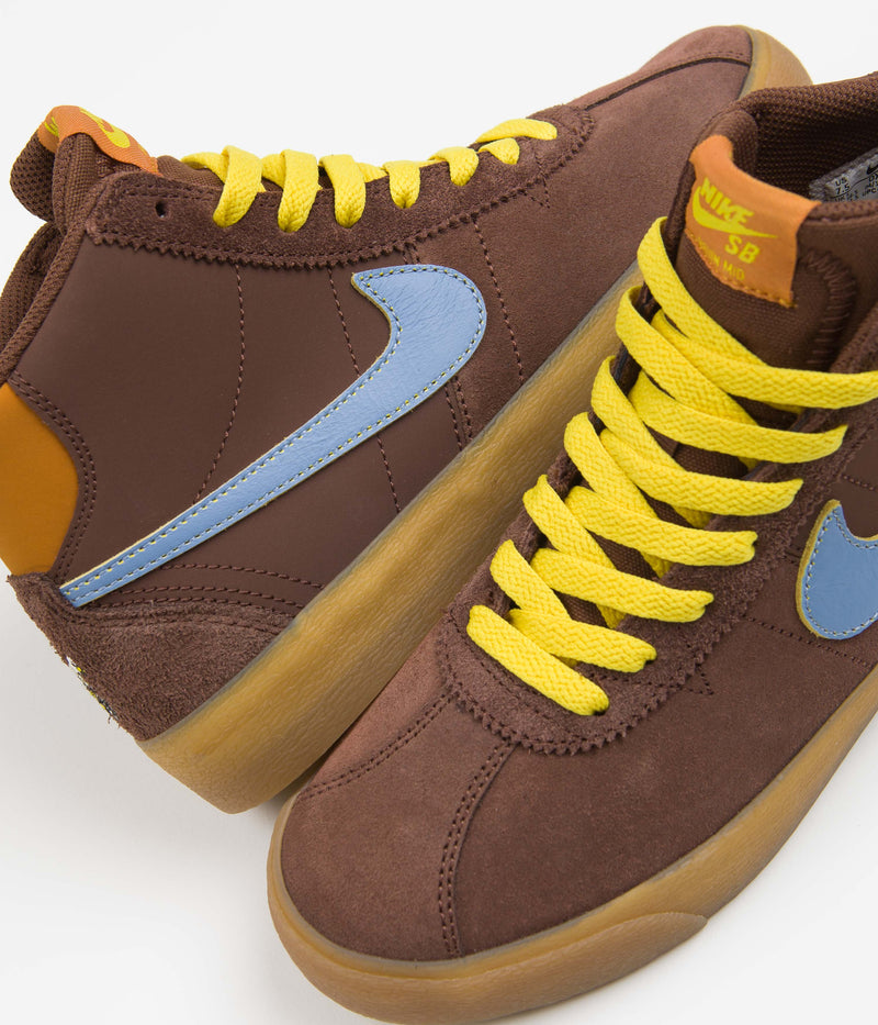 Nike SB x Why So Sad? Womens Bruin High Premium Shoes in Light Chocolate and Light Blue and Monarch