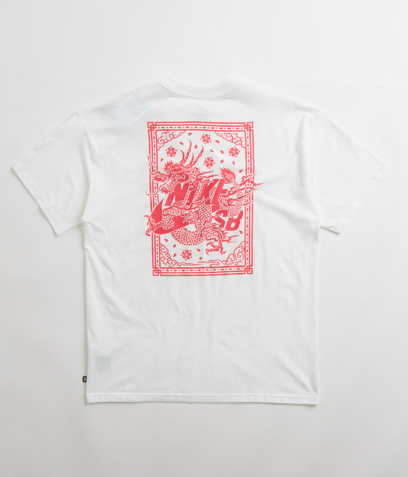 Nike SB Year of the Dragon T-Shirt in White and University Red
