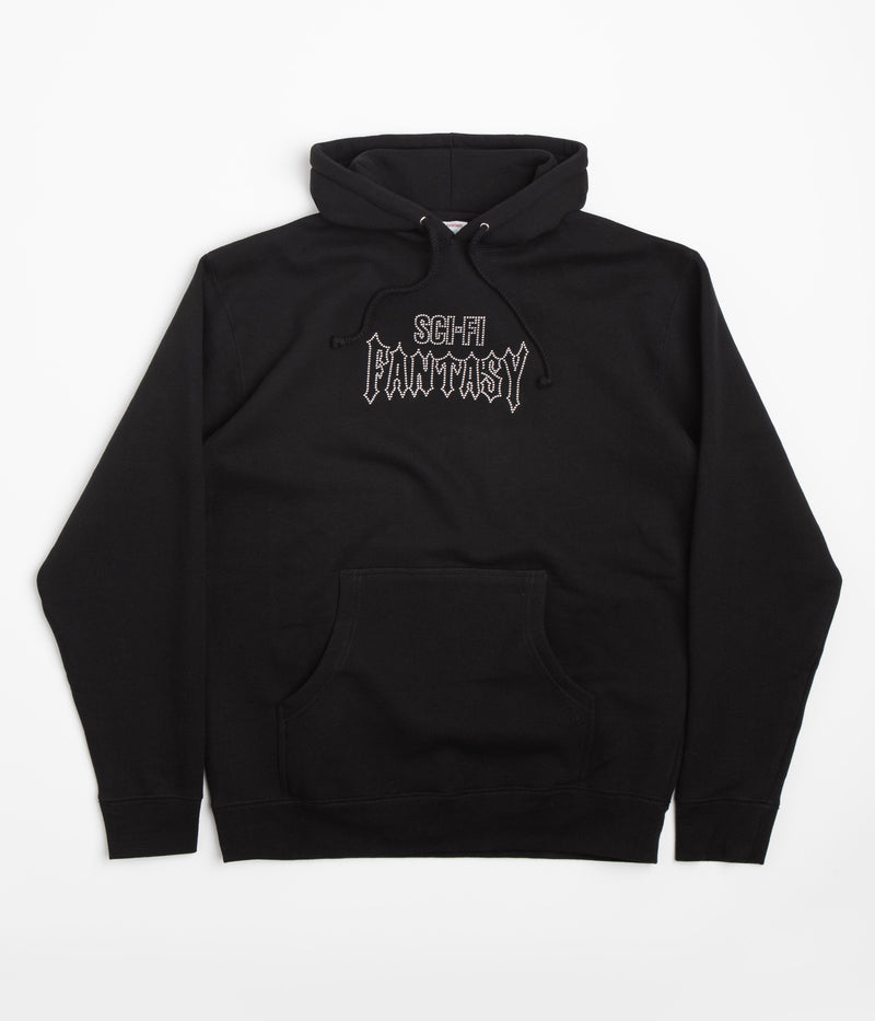 Sci-Fi Fantasy Biker Studded Hoodie in Black