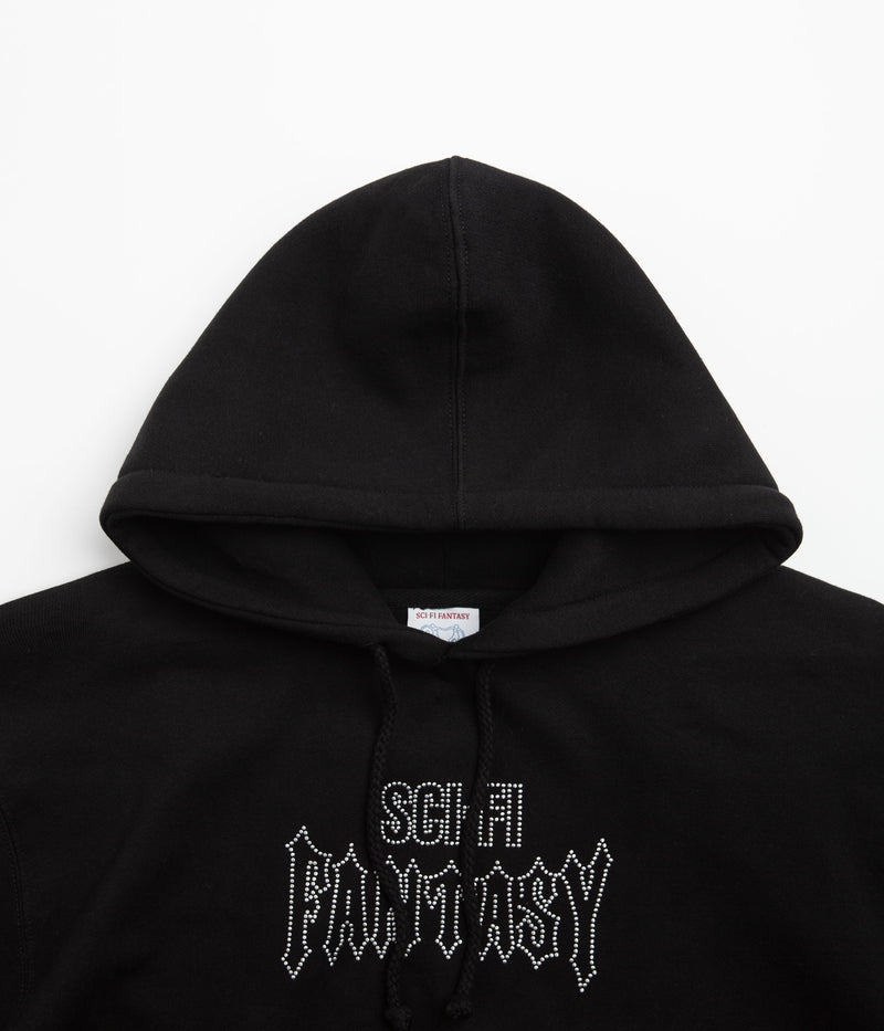 Sci-Fi Fantasy Biker Studded Hoodie in Black