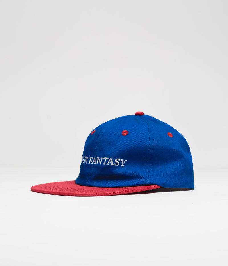 Sci-Fi Fantasy Flat Logo Cap in Royal and Red