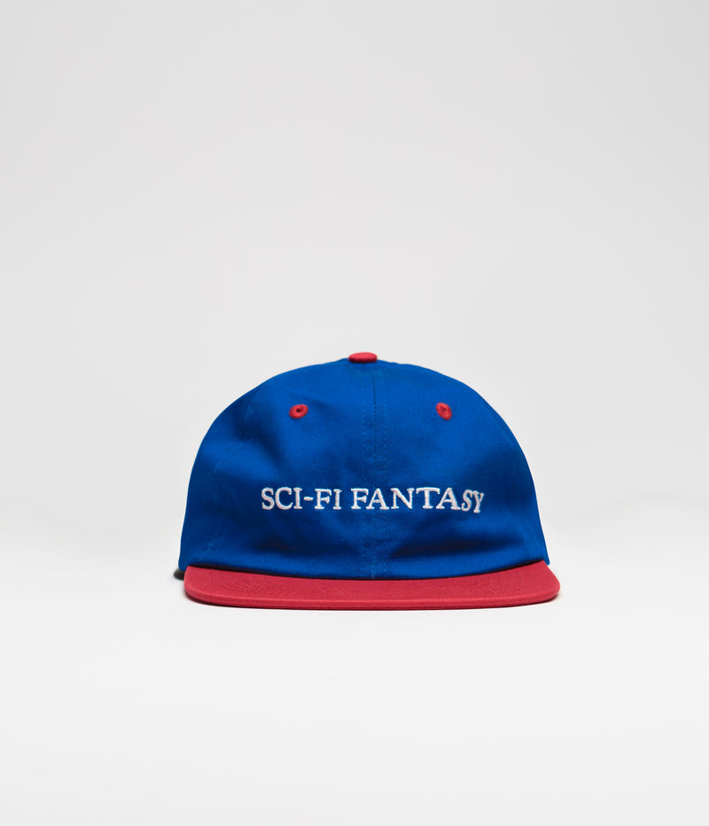 Sci-Fi Fantasy Flat Logo Cap in Royal and Red