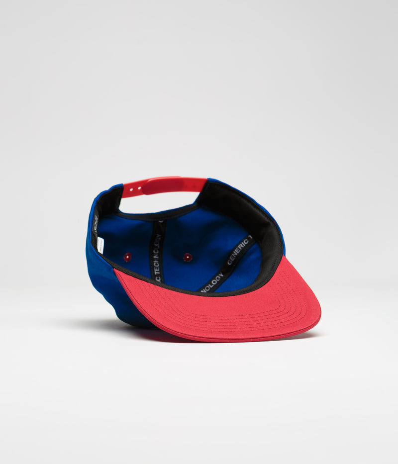 Sci-Fi Fantasy Flat Logo Cap in Royal and Red