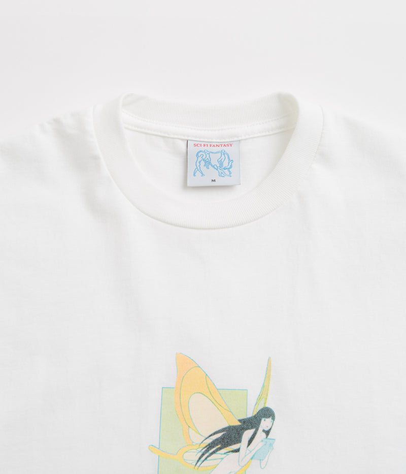 Sci-Fi Fantasy Moth Girl T-Shirt in White