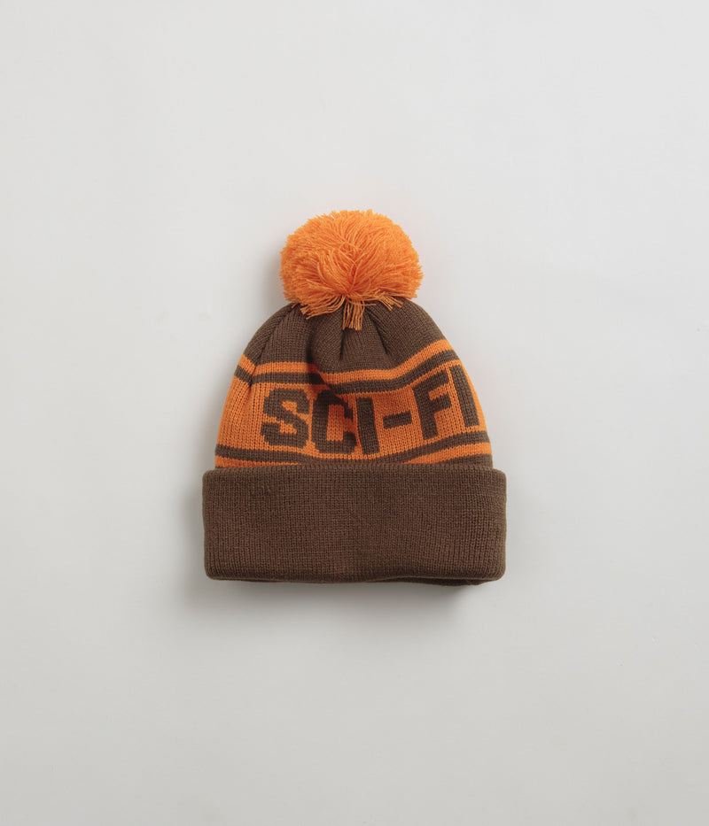 Sci-Fi Fantasy Sci-Fi Pom Beanie in Brown and Orange
