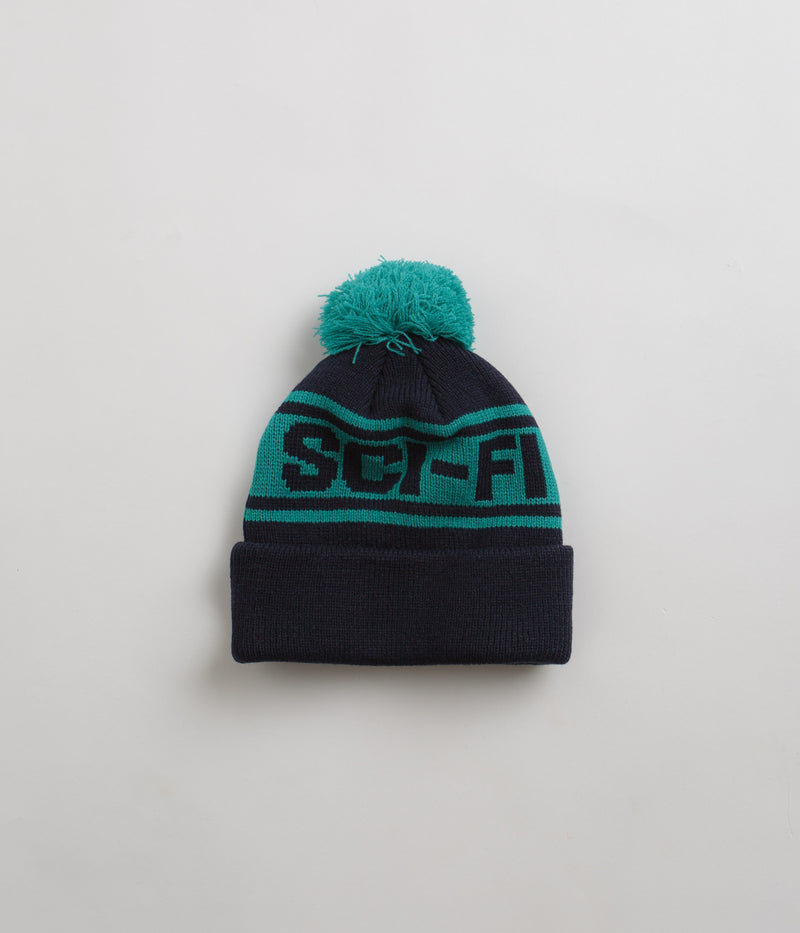 Sci-Fi Fantasy Sci-Fi Pom Beanie in Navy and Jade