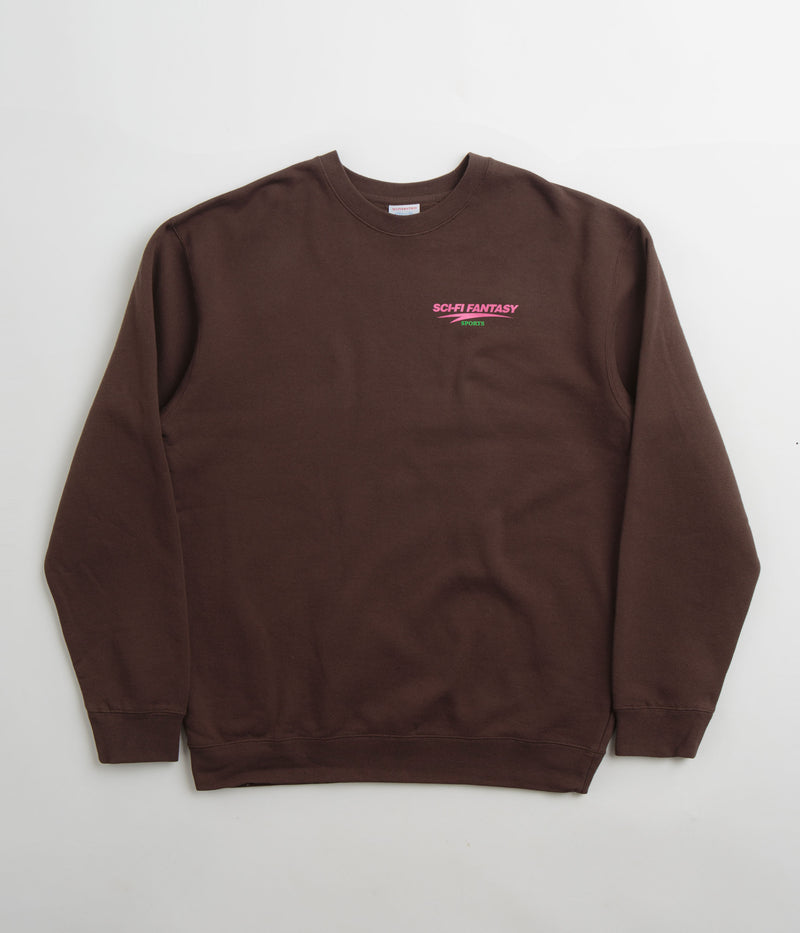 Sci-Fi Fantasy Sports Fleece Crewneck Sweatshirt in Brown
