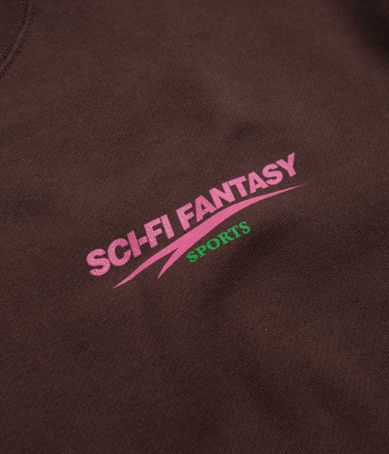 Sci-Fi Fantasy Sports Fleece Crewneck Sweatshirt in Brown