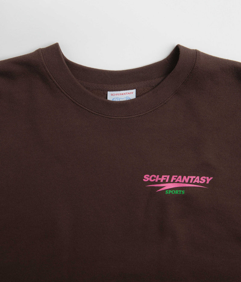 Sci-Fi Fantasy Sports Fleece Crewneck Sweatshirt in Brown