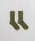 Service Works Checker Socks in Green Checker