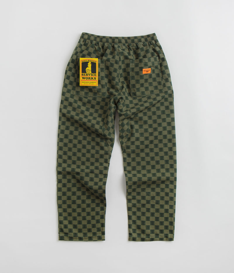 Service Works Classic Chef Pants in Green Checker