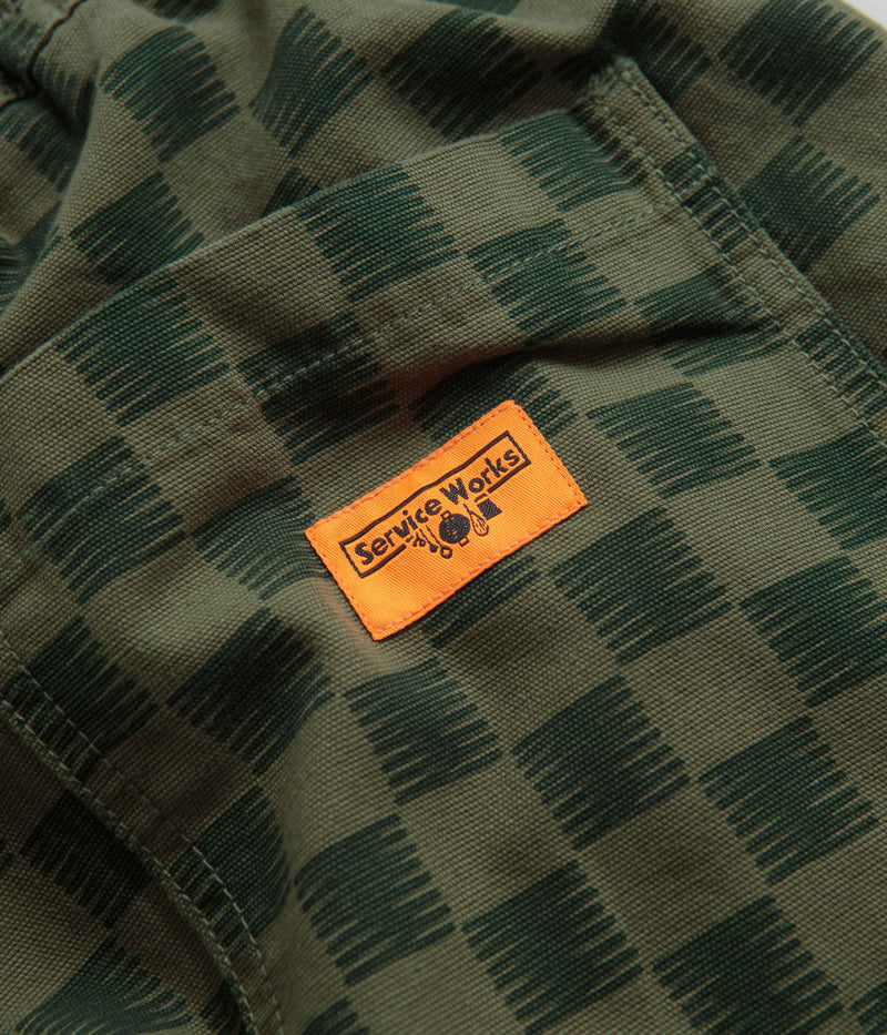 Service Works Classic Chef Pants in Green Checker